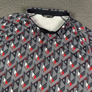 UNRL Barstool Sport Shirt Mens XL Geometric Golf Performance Stretch Patterned